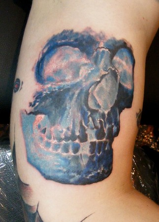 Blue Skull Tattoo