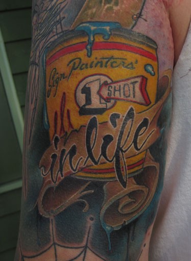 One shot pinsriping paint can custom color tattoo
