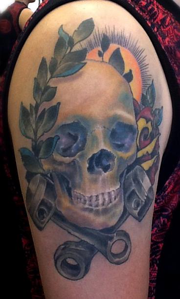 Traditional Color Skull Tattoo