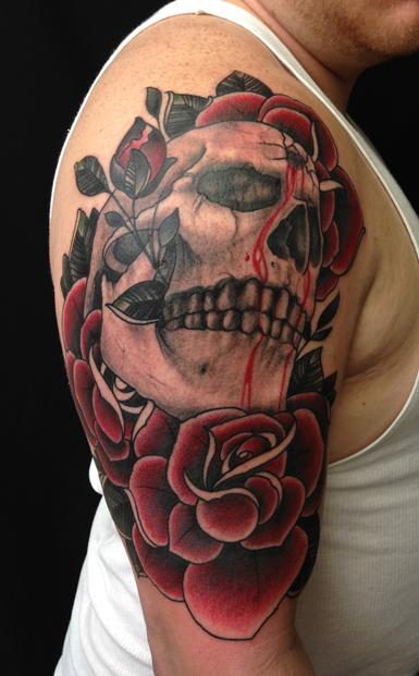 Traditional Color Skull Tattoo