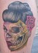 Tattoos - Half Dead Zombie Geisha Girl Tattoo - 44088