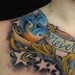 Tattoos - Sparrows with banner chestpiece tattoo - 44102
