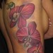 Tattoos - Pink orchids ribcage girl side tattoo - 44106