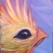 Little fat yellow bird color oil painting on canvas Original Art Design Thumbnail