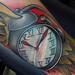 Time flies vintage alarm bell clock wings color arm tattoo  Tattoo Thumbnail