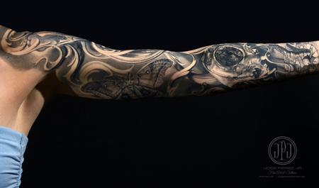 Tattoos - Cat Skull & Nature Sleeve - 127899