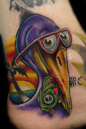 Tattoos - Small tattoos - Beach bum pelican