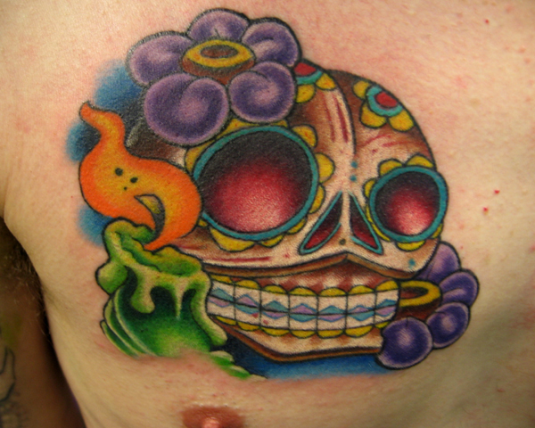 mexican day of the dead skull tattoo. skull,day of the dead