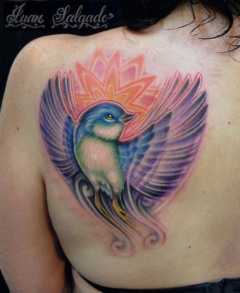bird tattoo art. flying ird tattoo