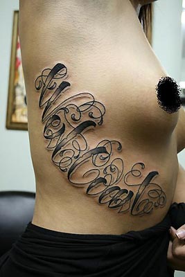 Script Tattoos on Keyword Galleries Lettering Tattoos Memorial Tattoos Blackwork Tattoos