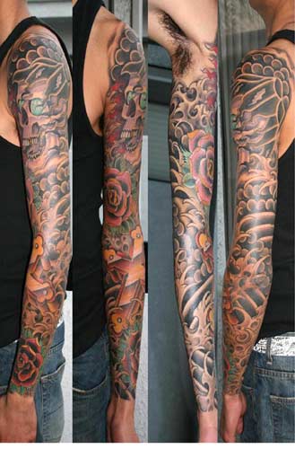 Traditional style sleeve Keyword Galleries Traditional Old School tattoos