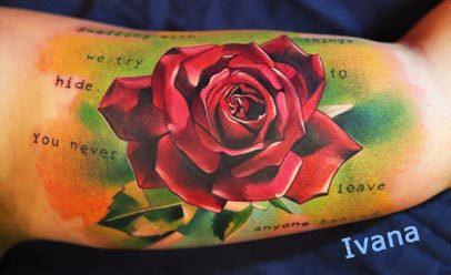 Tattoos - Rose with text - 72836