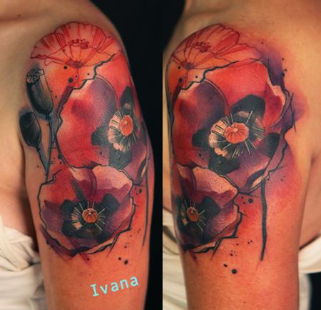 Tattoos - Poppies Flowers - 73508