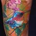 Hummingbird with flowers Tattoo Design Thumbnail