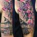 Tattoos - Japanese Temple and Cherry Blossoms - 73017