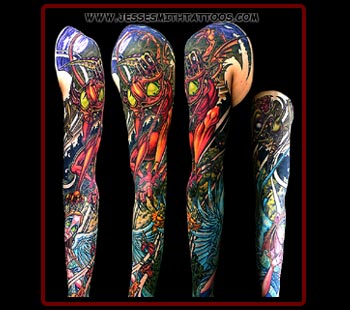 Tattoos - Angel vs. Demon Sleeve - 17118