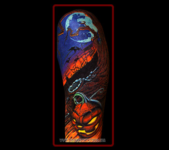 Tattoos - Halloween Scene - 6056