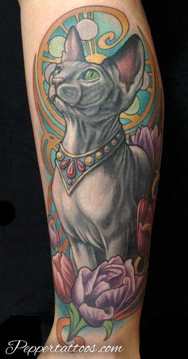 Pepper - Sphynx Cat Tattoo