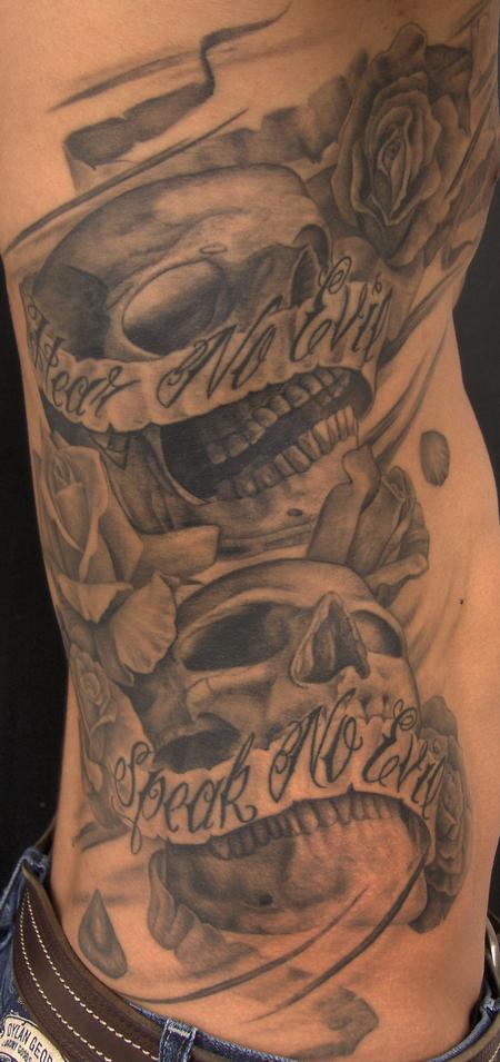 Tattoos - Hear & Speak No Evil Skulls - 57183