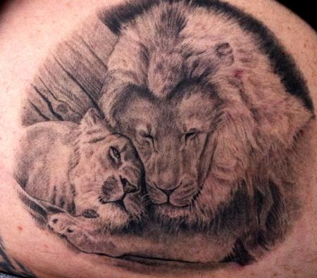 Tattoos - Two Lions - 66983