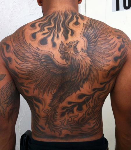 Tattoos - Phoenix Back Piece - 70155