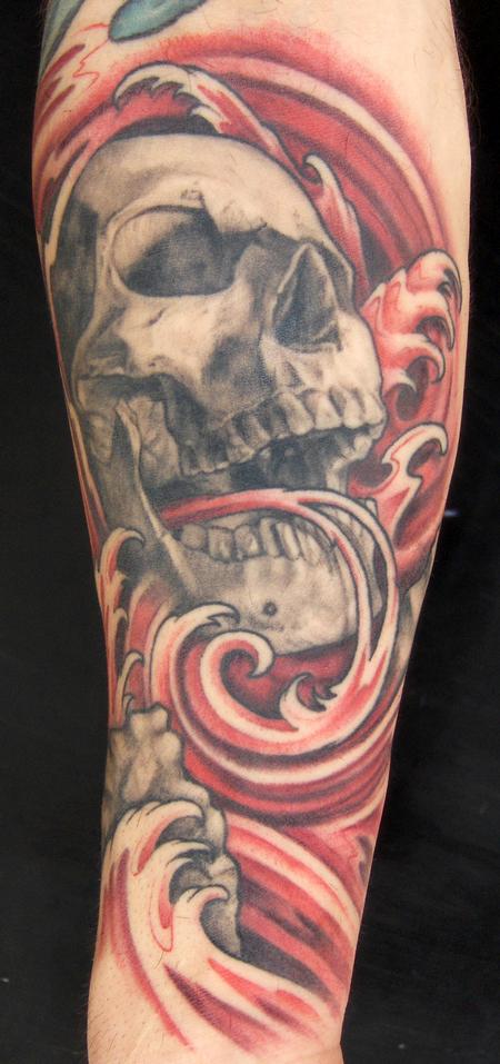 Tattoos - Black and Gray skull - 56777