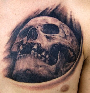 Tattoos - Skull on Chest - 38225