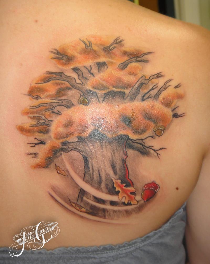 autumn oak tree by kelly green tattoonow autumn oak tree by kelly green tattoonow