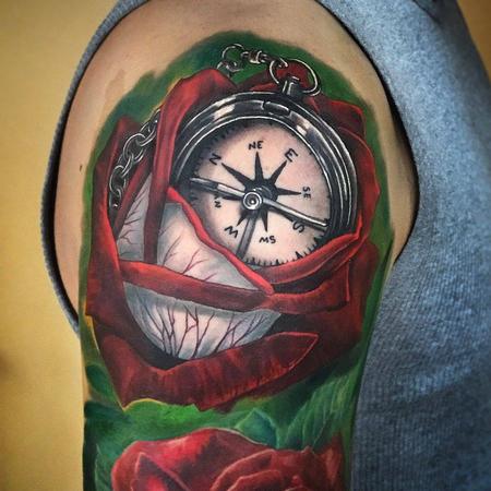Tattoos - Rose and Compass - 129292