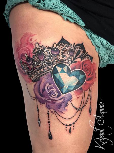 Tattoos - Crown, jewel and roses - 130370