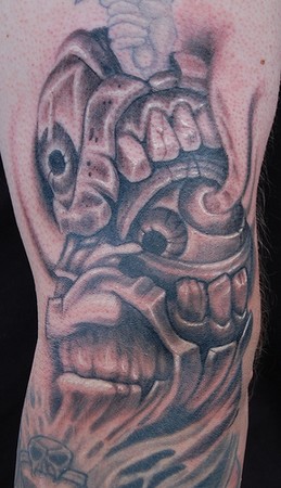 Marvin Silva - trippy face tattoo
