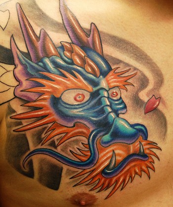 dragon tattoo color. Tattoos Color. Dragon Head