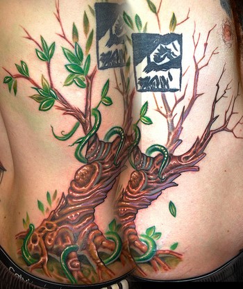 Marvin Silva Custom Tree Vine Tattoo