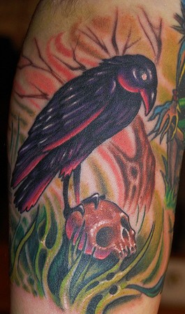 Marvin Silva - Raven and Skull Tattoo