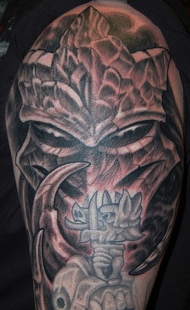 Marvin Silva Jester Head Bio Tattoo