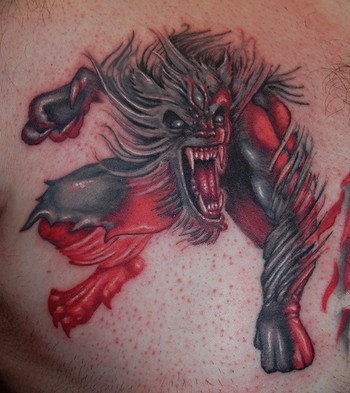 werewolf tattoo. Custom Werewolf Tattoo