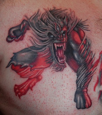 Custom Werewolf Tattoo werewolf tattoo. Custom Werewolf Tattoo