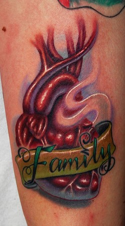 Tattoos - Heart and Banner Tattoo - 43714