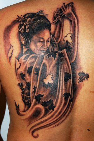 geisha tattoo. He wanted a geisha with