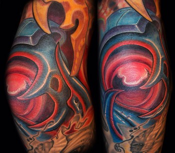 Marvin Silva - Custom Biomech Orb Tattoo