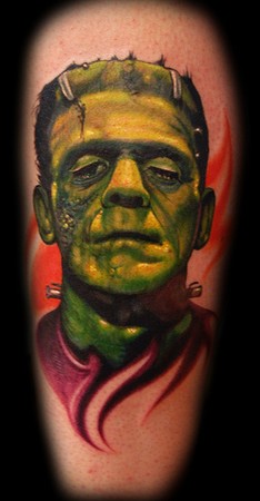 Tattoos - Frankenstein Portrait Tattoo - 45978