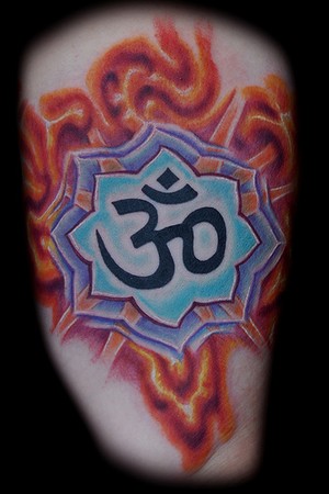 Tattoos - Custom Ohm and Flame Tattoo - 47046