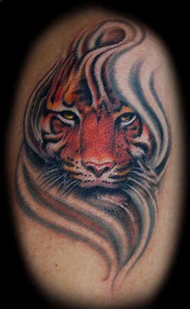 Tattoos - Custom Tiger Tattoo - 47368