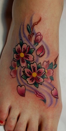 Tattoos - Custom Cherry Blossom Tattoo - 47593
