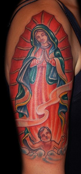 Marvin Silva Tattoos Tattoos New School Lady Guadalupe Tattoo