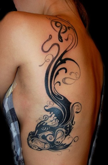 Tattoos - Swirly Koi Fish Tattoo - 51016