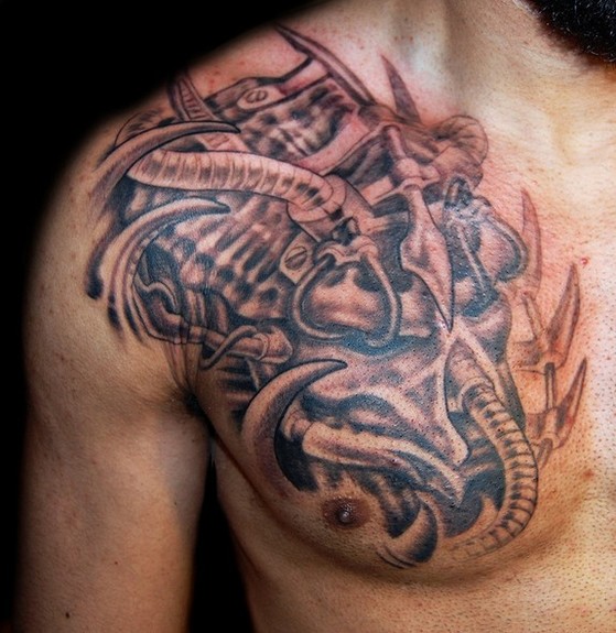 Tattoos BioOrganic tattoos Bio Skull Tattoo 
