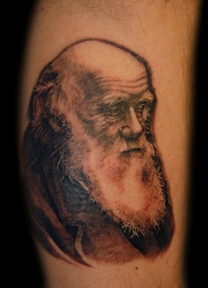 Marvin Silva - Charles Darwin Portrait Tattoo