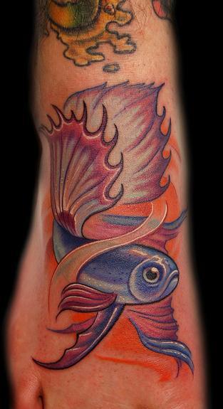 Marvin Silva Fighting Fish Tattoo