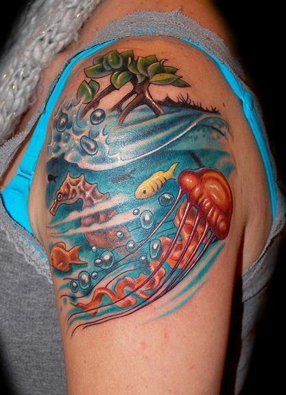Marvin Silva - Underwater Scene Tattoo